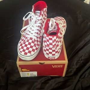 Vans red Checkered shoes